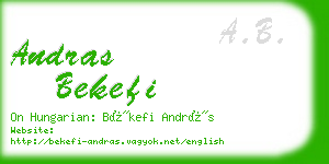 andras bekefi business card